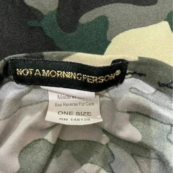 Not a Morning Person Camo Sleep Shirt. Size OS - Picture 6 of 6